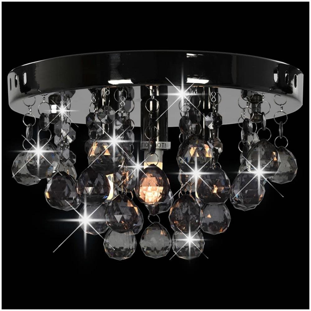 Lampadario Con Perle Fumé Tondo Nero G9 - Foto 2