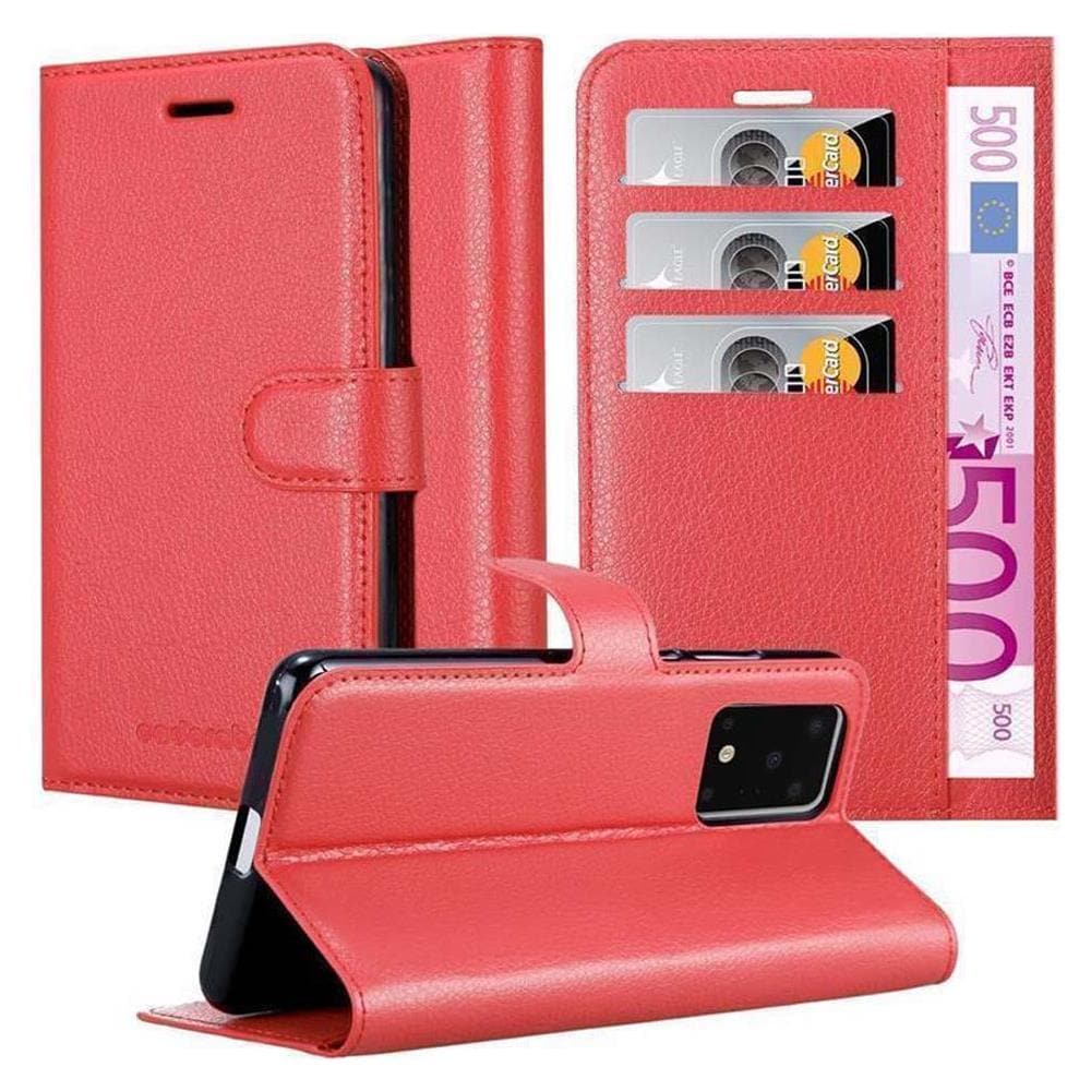 Custodia Compatibile Con Samsung Galaxy S20 Ultra In Rosso Carminio - Coperchio Protettiva Con Chiusura Magnetica, Funzione Stand E Tasca Per Le Carte - Foto 1