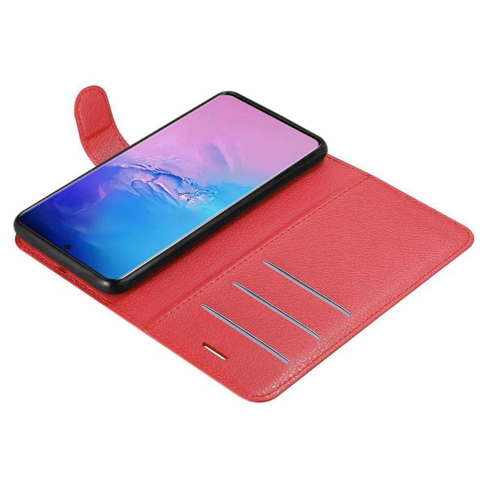 Custodia Compatibile Con Samsung Galaxy S20 Ultra In Rosso Carminio - Coperchio Protettiva Con Chiusura Magnetica, Funzione Stand E Tasca Per Le Carte - Foto 8