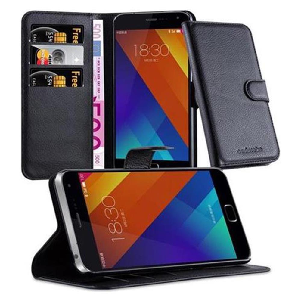 Cadorabo Custodia Compatibile Con Meizu Mx5 In Nero Carbone - Coperchio Protettiva Con Chiusura Magnetica, Funzione Stand E Tasca Per Le Carte - Foto 1