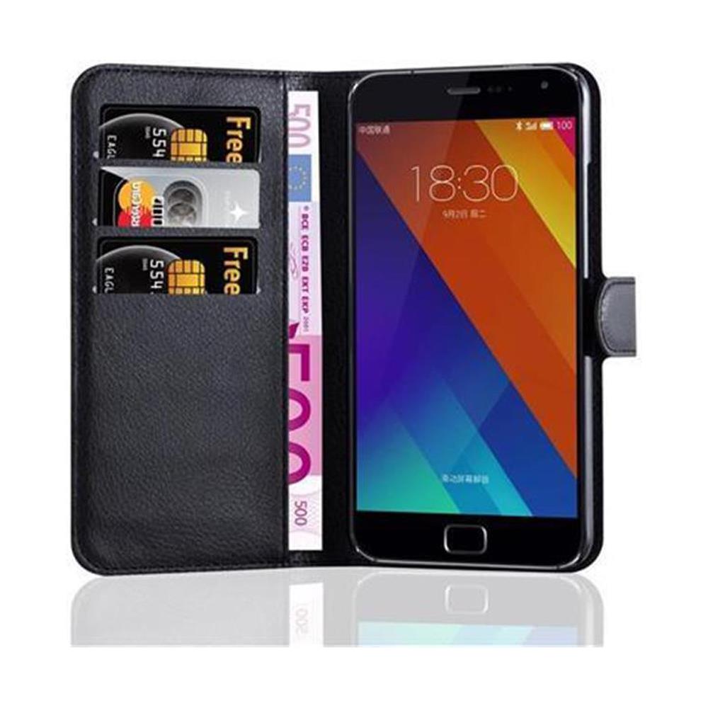 Cadorabo Custodia Compatibile Con Meizu Mx5 In Nero Carbone - Coperchio Protettiva Con Chiusura Magnetica, Funzione Stand E Tasca Per Le Carte - Foto 2