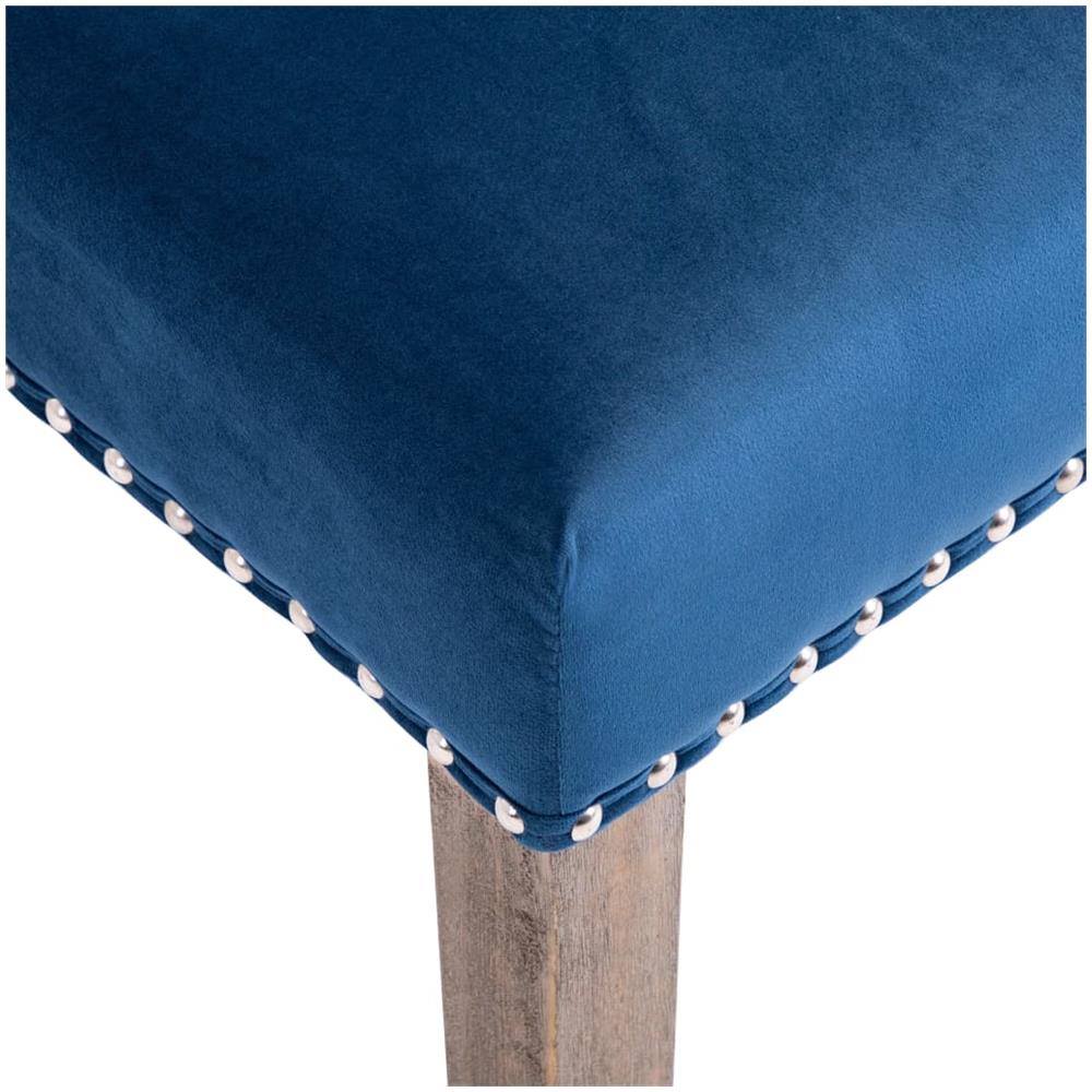 Sedia Da Pranzo Blu In Velluto - Foto 8