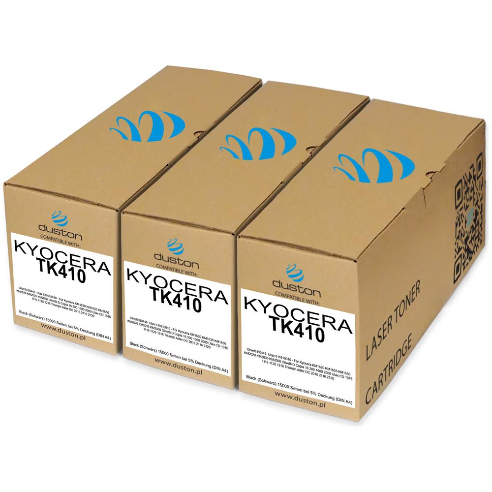 TONER COMPATIBILE - 3x Tk410, Tk-410 Negro Compatible Con Kyocera Km1620 Km1635 Km1650 Km2020 Km2035 Km2050 - Foto 1