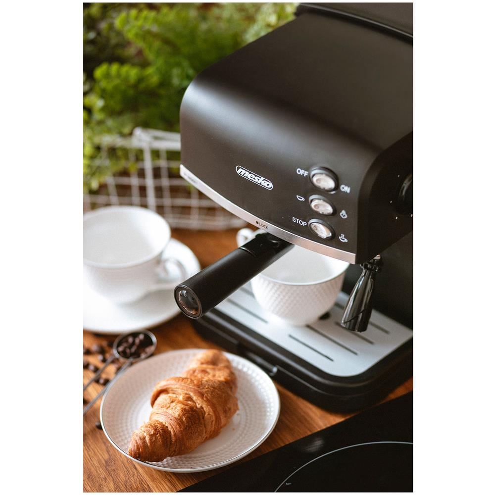 Mesko Ms 4409 Macchina Per Caffè Espresso Manuale 15 Bar Serbatoio Dell'acqua 1,5l Montalatte 850w Nero - Foto 2