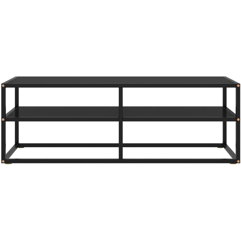 Mobile TV Nero con Vetro Nero 120x40x40 cm - Foto 2