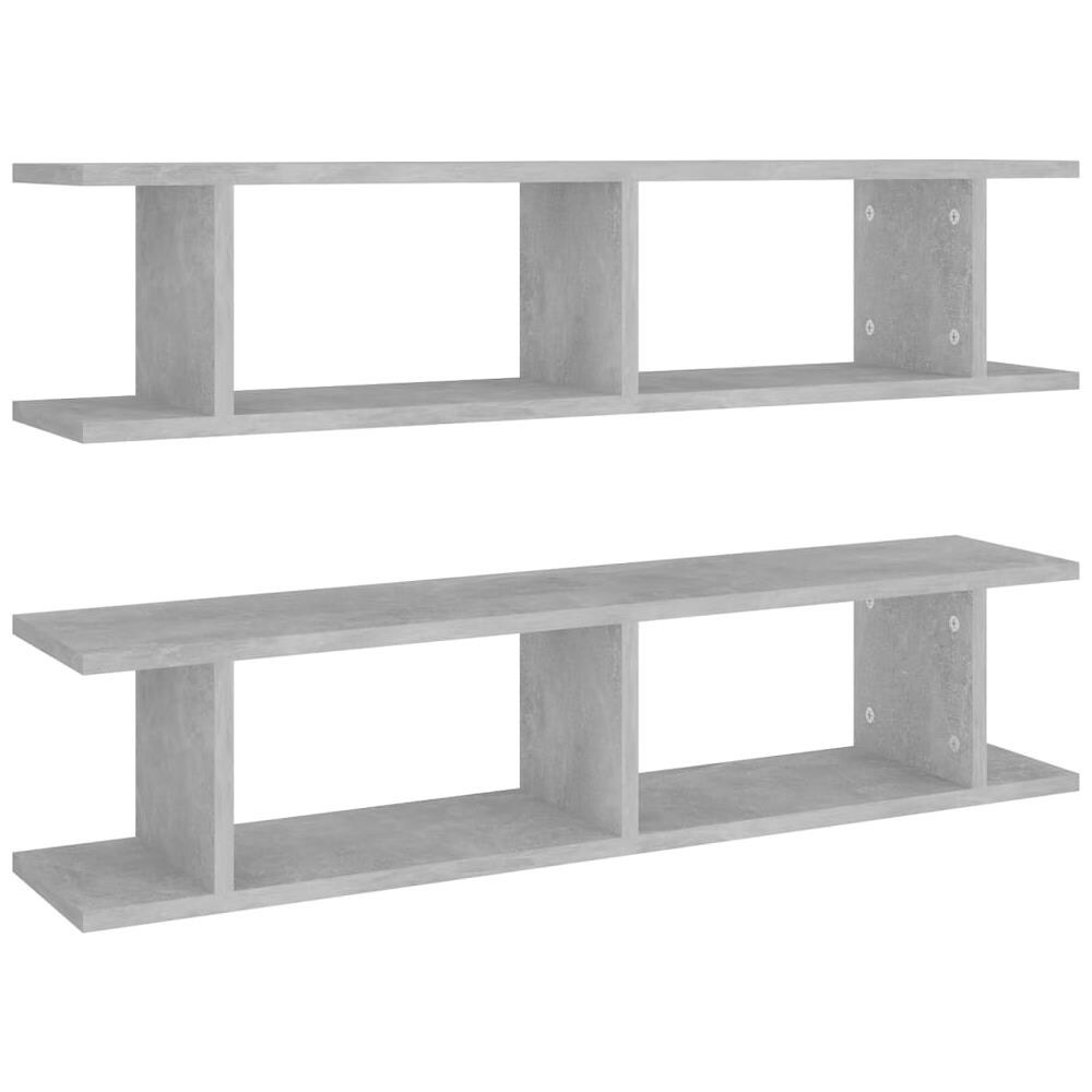 Mensole Parete 2pz Grigio Cemento 90x18x20 cm Legno Multistrato - Foto 2