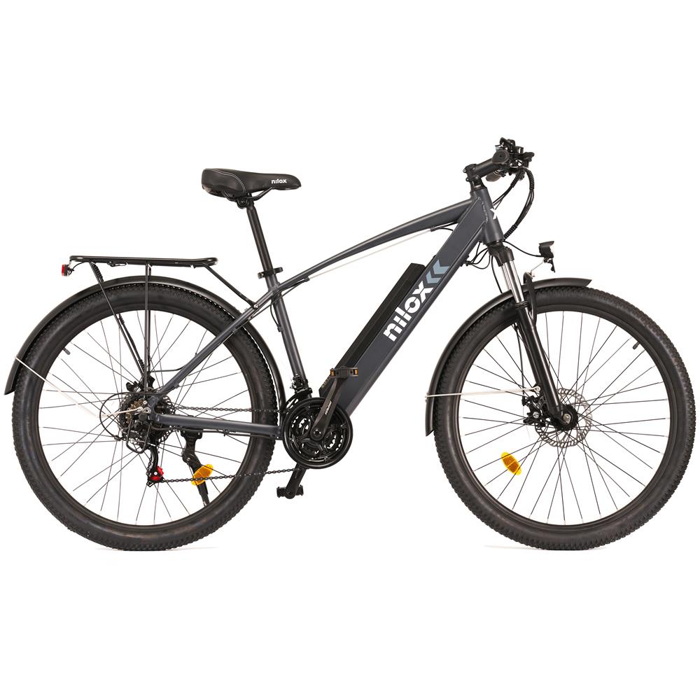 Bicicletta Elettrica X7 Plus con Display LCD Forcella Frontale Velocità 25 km /h Autononomia 80km Ruote 27.5'' Potenza 250 W Colore Nero / Grigio - Foto 2