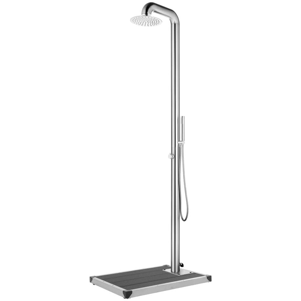 Doccia Da Giardino Con Base Grigia 230 Cm In Acciaio Inox - Foto 1
