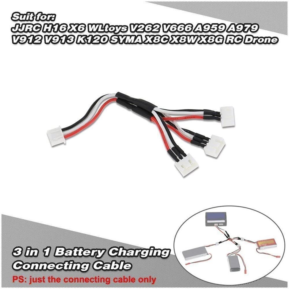 Cavo 3 In 1 Carica Batterie Da 7.4v 2s Per Rc Droni Quadricotteri Jjrc H16 X6 Wltoys V262 V666 A959 A979 V912 V913 K120 Syma X8c X8w X8g - Foto 2