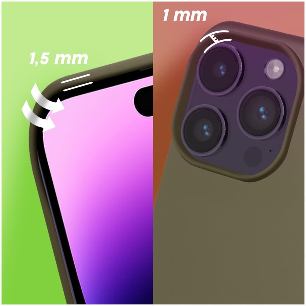 Cover Per Iphone 14 Pro Ibrida Semirigida Sottile Leggera Grigia - Foto 5
