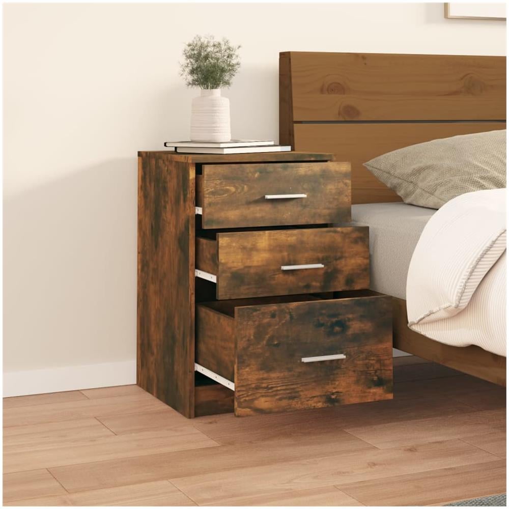 Comodino Rovere Fumo 40x40x63 Cm In Legno Multistrato - Foto 2