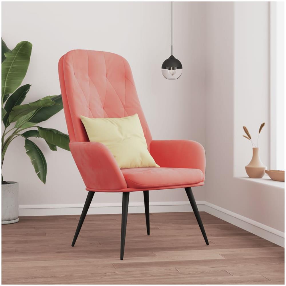 Sedia Relax Rosa In Velluto - Foto 1