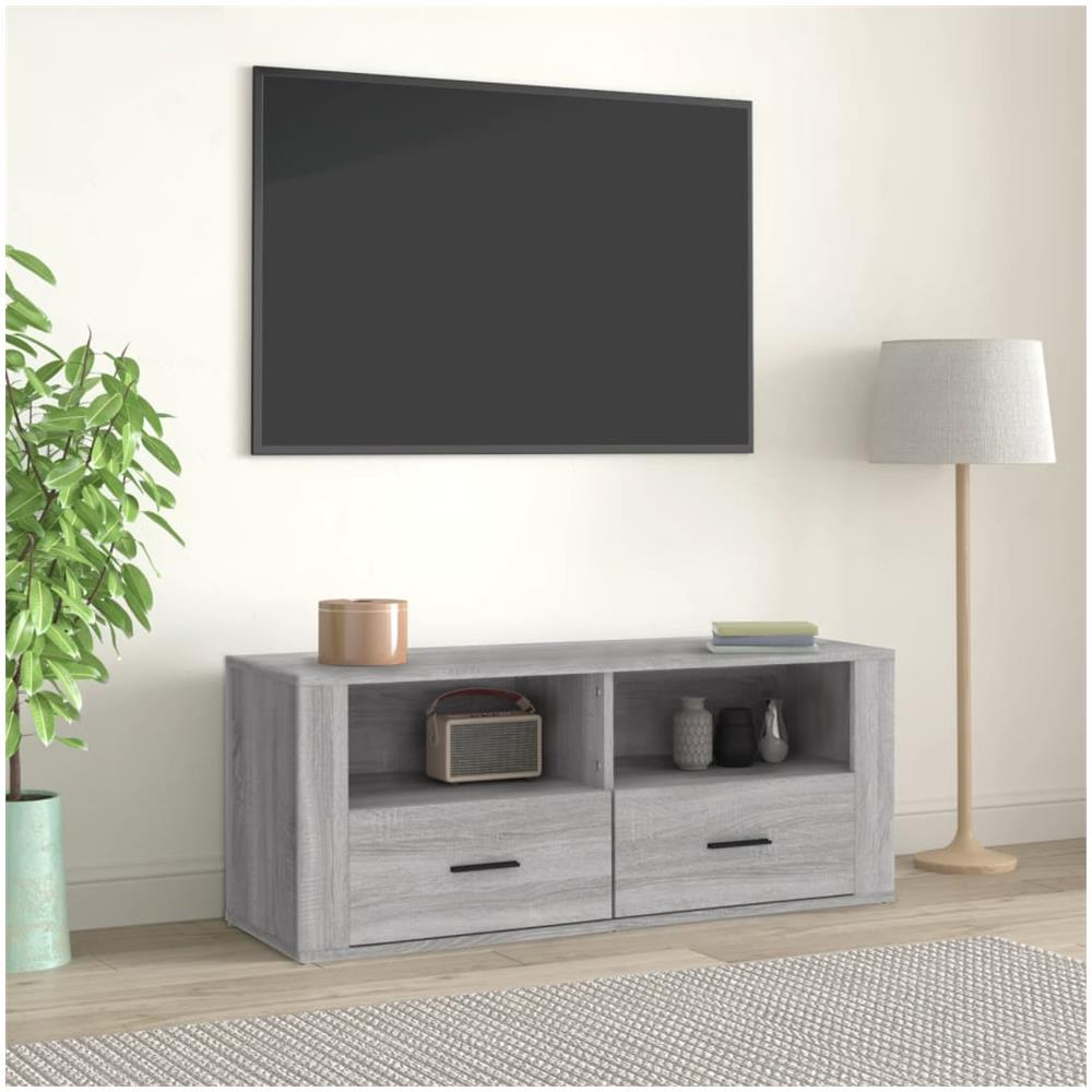 Mobile Tv Grigio Sonoma 100x35x40 Cm In Legno Multistrato - Foto 1