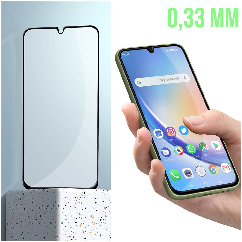Pellicola Salvadisplay Vetro Temperato 9h Per Samsung Galaxy A34 5g Bordo Nero - Foto 2