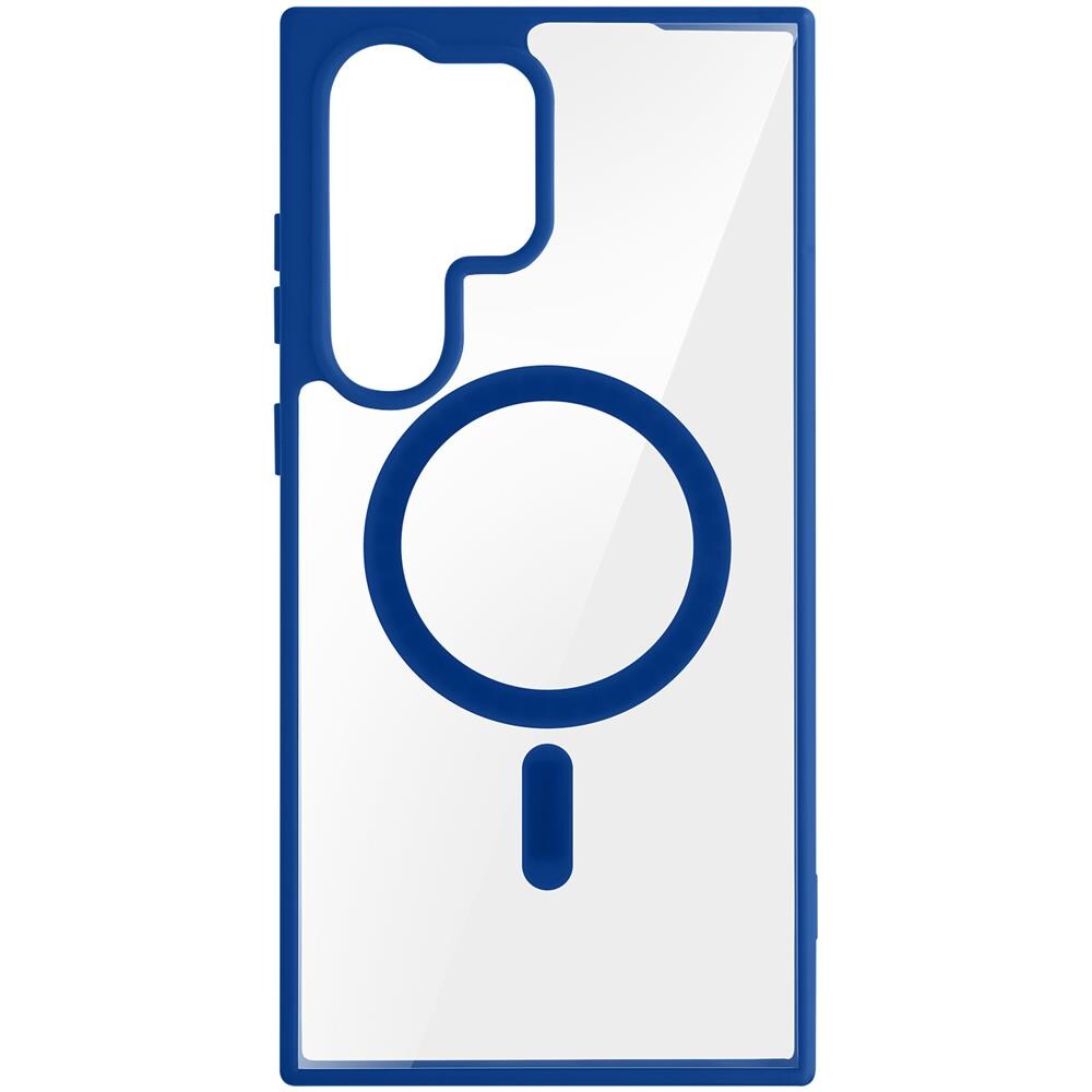 Cover Magsafe Per Samsung S23 Ultra Retro Rigido Bordo In Silicone Blu - Foto 1