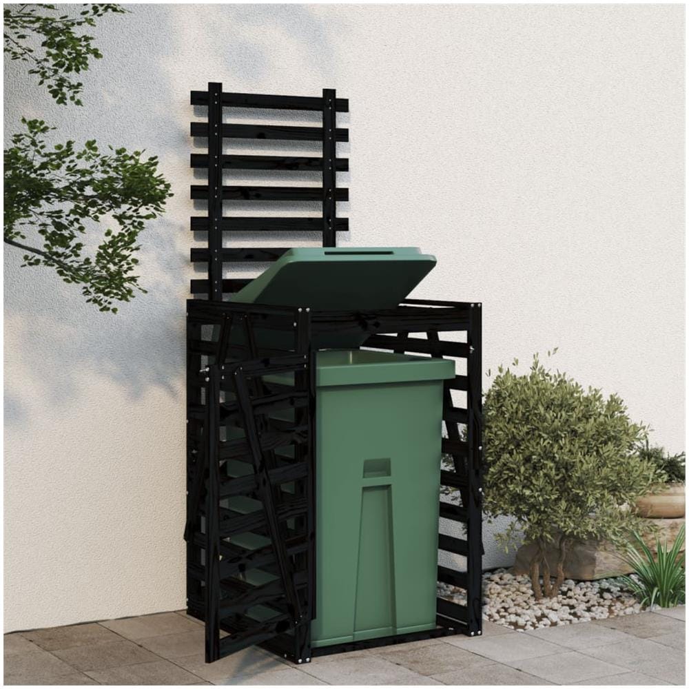 Copribidone Nero 84x90x128,5 Cm In Legno Massello Di Pino - Foto 2