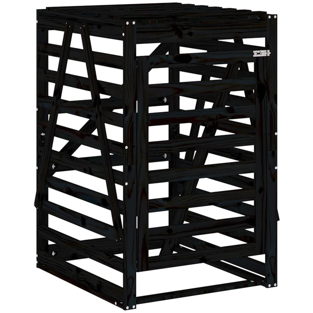 Copribidone Nero 84x90x128,5 Cm In Legno Massello Di Pino - Foto 1