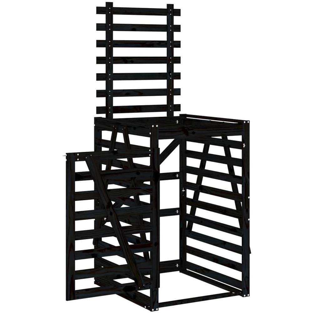 Copribidone Nero 84x90x128,5 Cm In Legno Massello Di Pino - Foto 8
