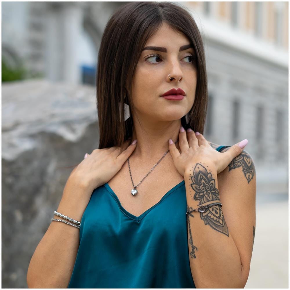 Collana in Argento Sterling, ""Love"", Nero - Foto 6