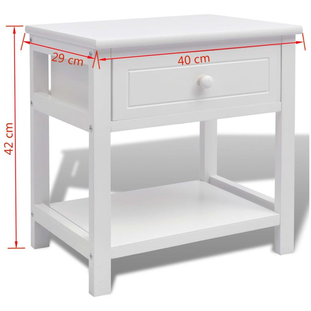 Comodini 2 Pezzi Bianchi In Legno - Foto 12