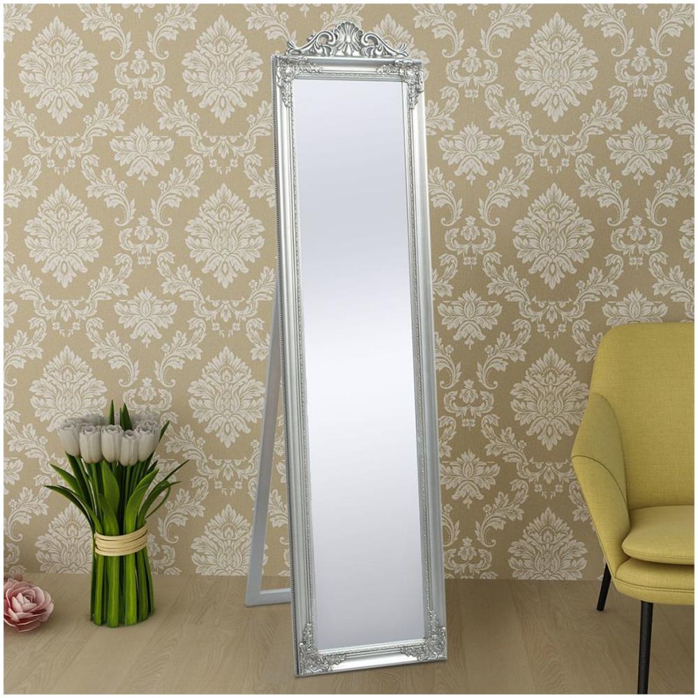 Specchio A Pavimento In Stile Barocco 160x40 Cm Argentato - Foto 2
