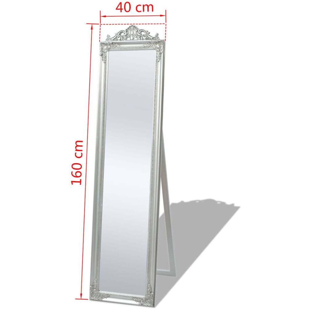 Specchio A Pavimento In Stile Barocco 160x40 Cm Argentato - Foto 14