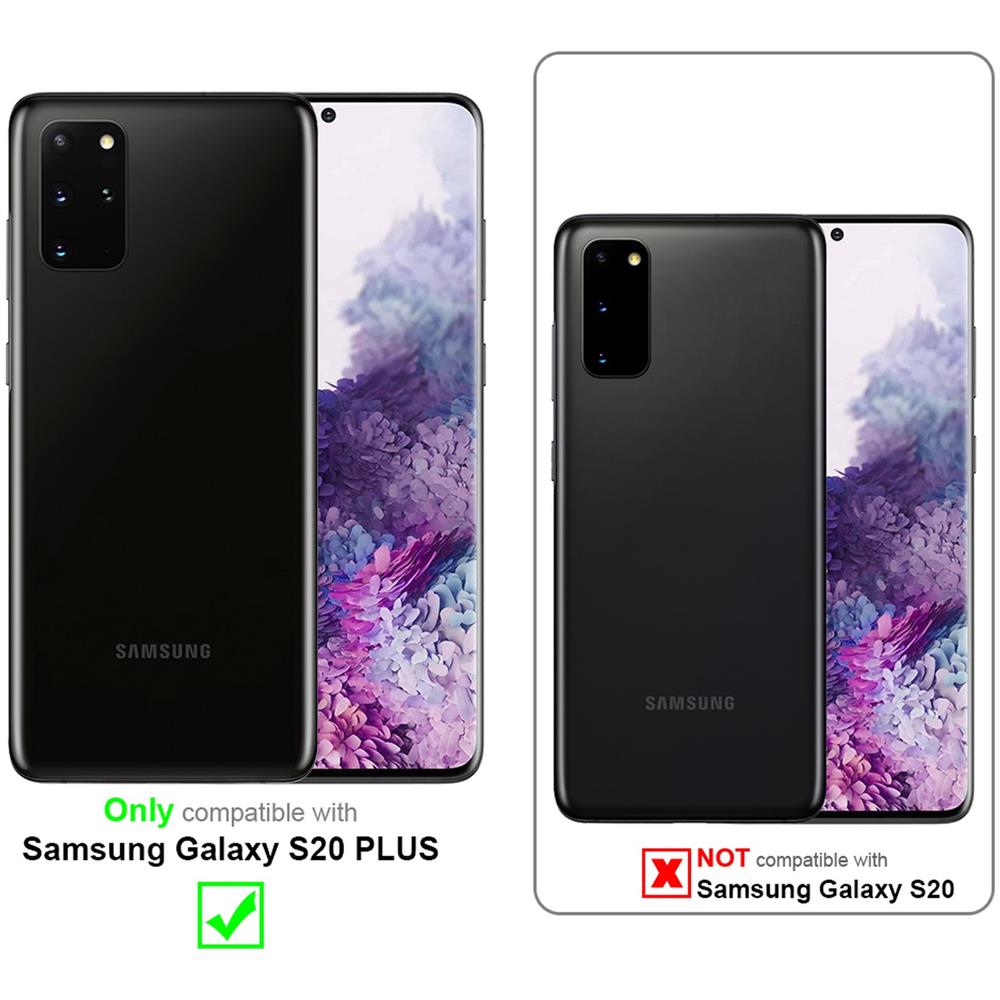 Custodia Compatibile Con Samsung Galaxy S20 Plus In Nero Carbone - Coperchio Protettiva Con Chiusura Magnetica, Funzione Stand E Tasca Per Le Carte - Foto 2