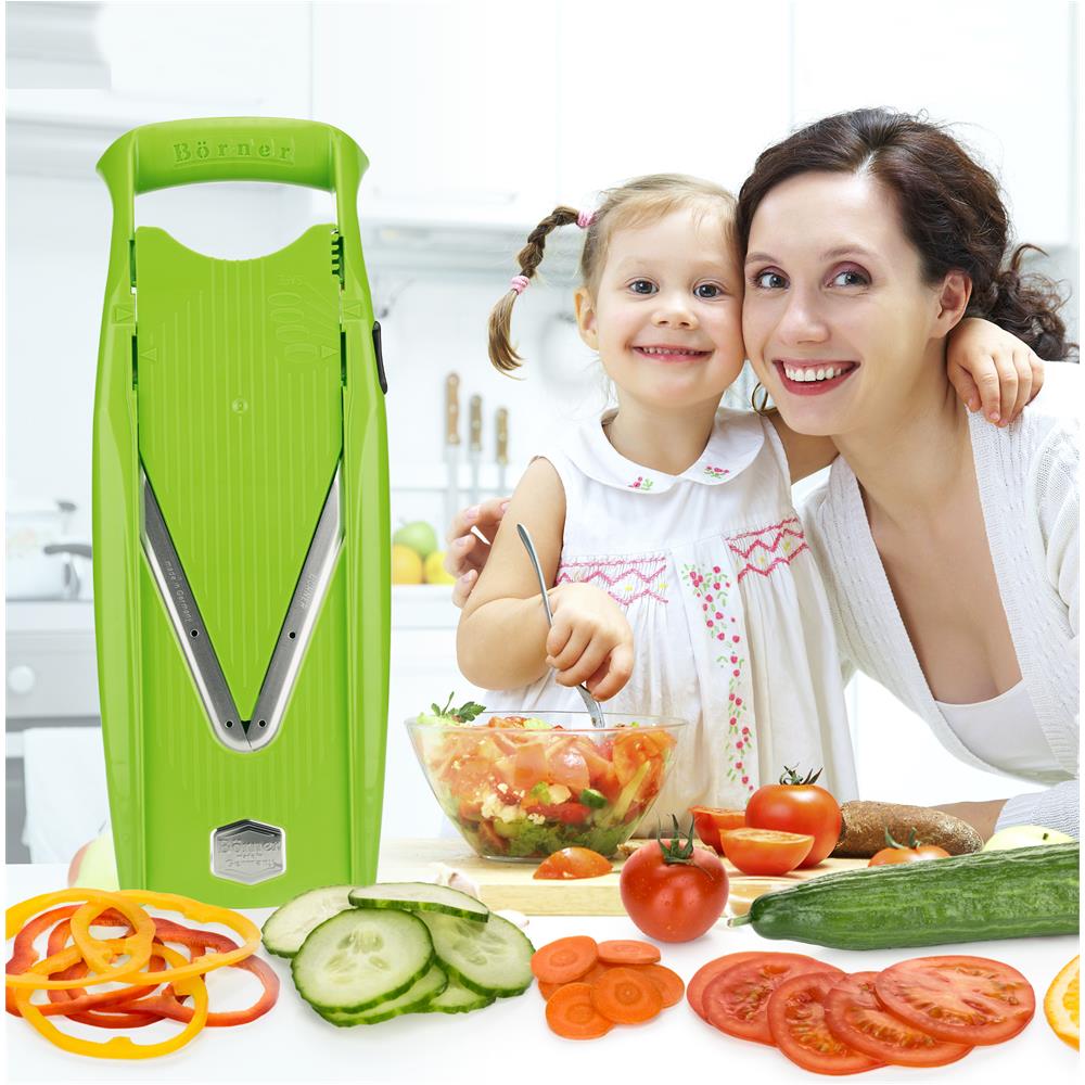 V5 affettatrice per cetrioli set base affettatrice a V bianco affettatrice di verdure affettatrice di patate grattugia affettatrice di pomodori affettatrice di cipolla | verde - Foto 7