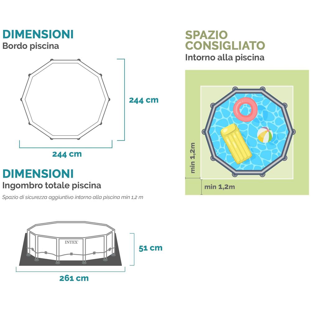 28205NP - Piscina Metal Frame Rotonda 244x244x51 cm - Foto 4