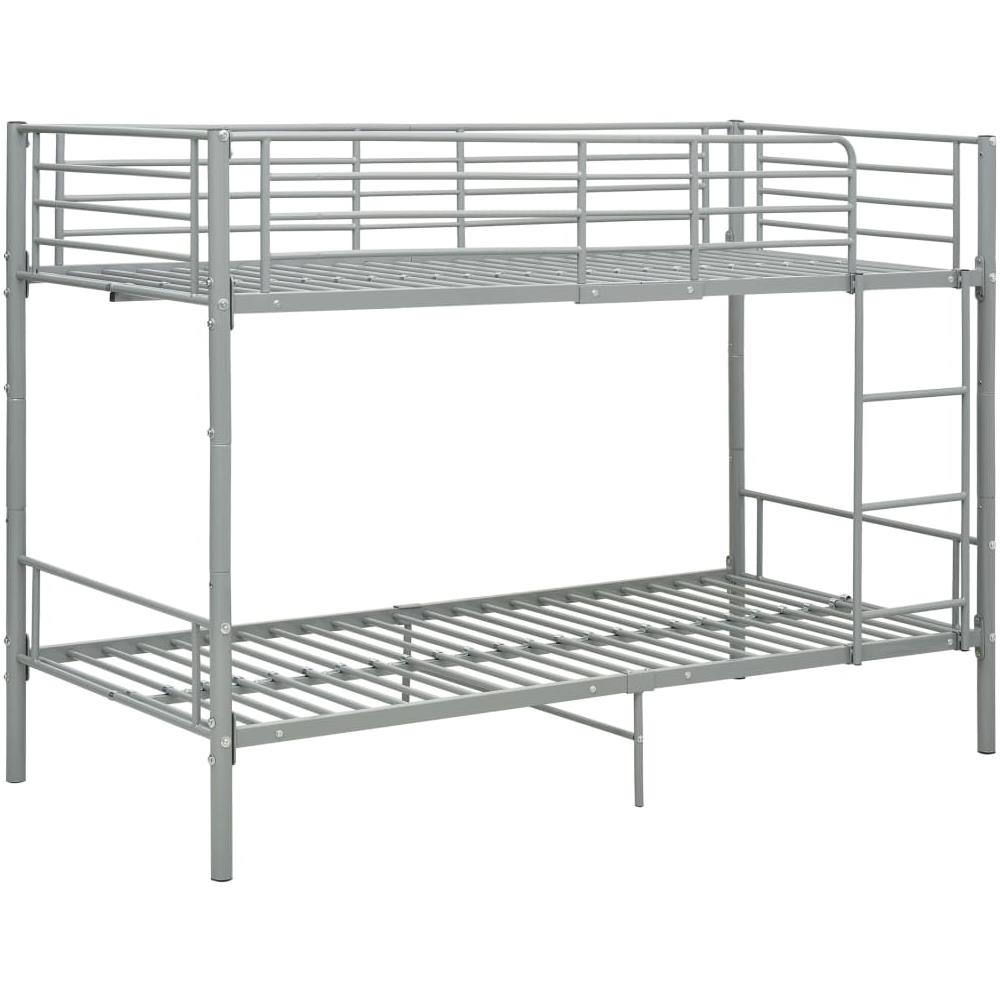 Letto a Castello Grigio in Metallo 90x200 cm - Foto 2