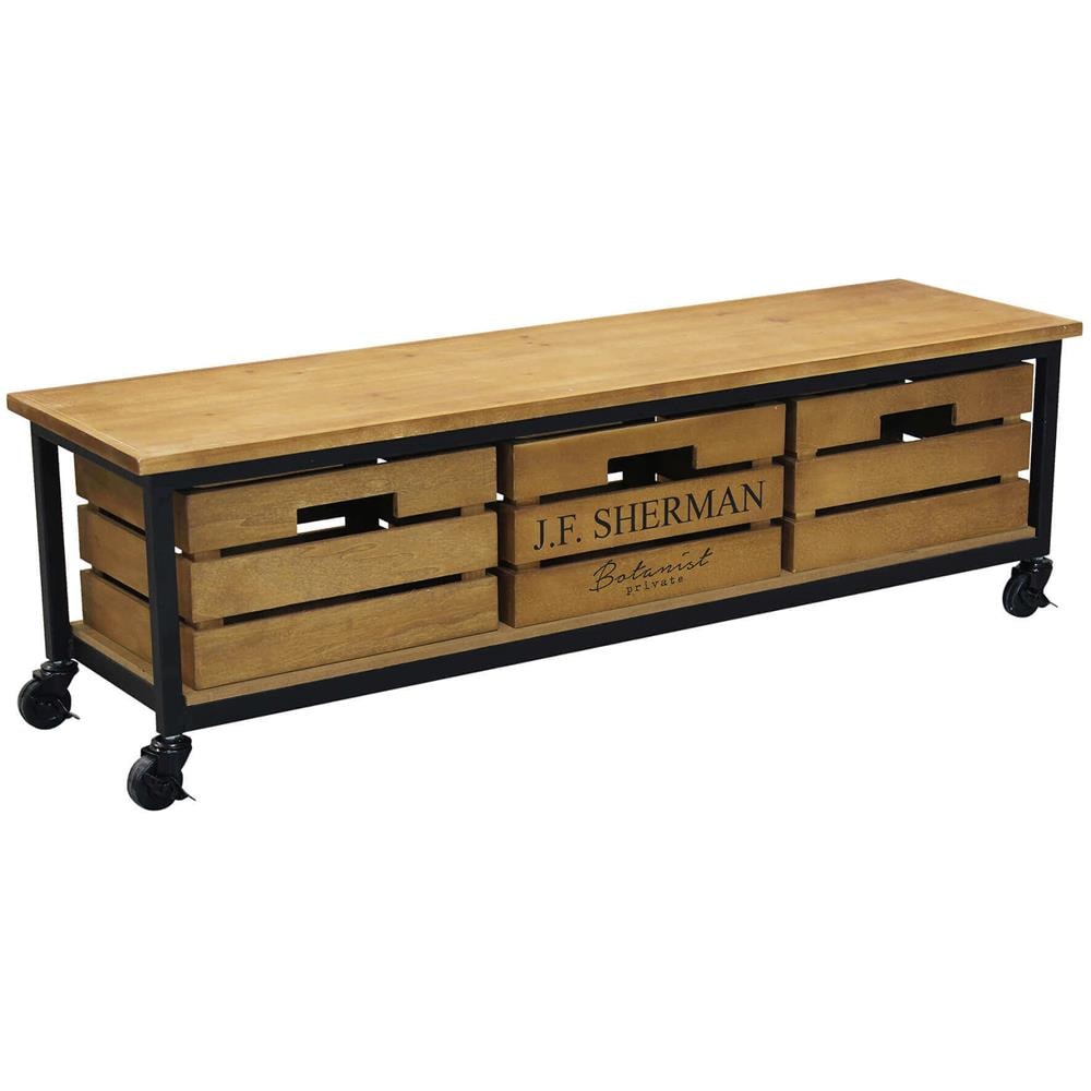 Raky - Porta Tv Industrial In Legno - Foto 1