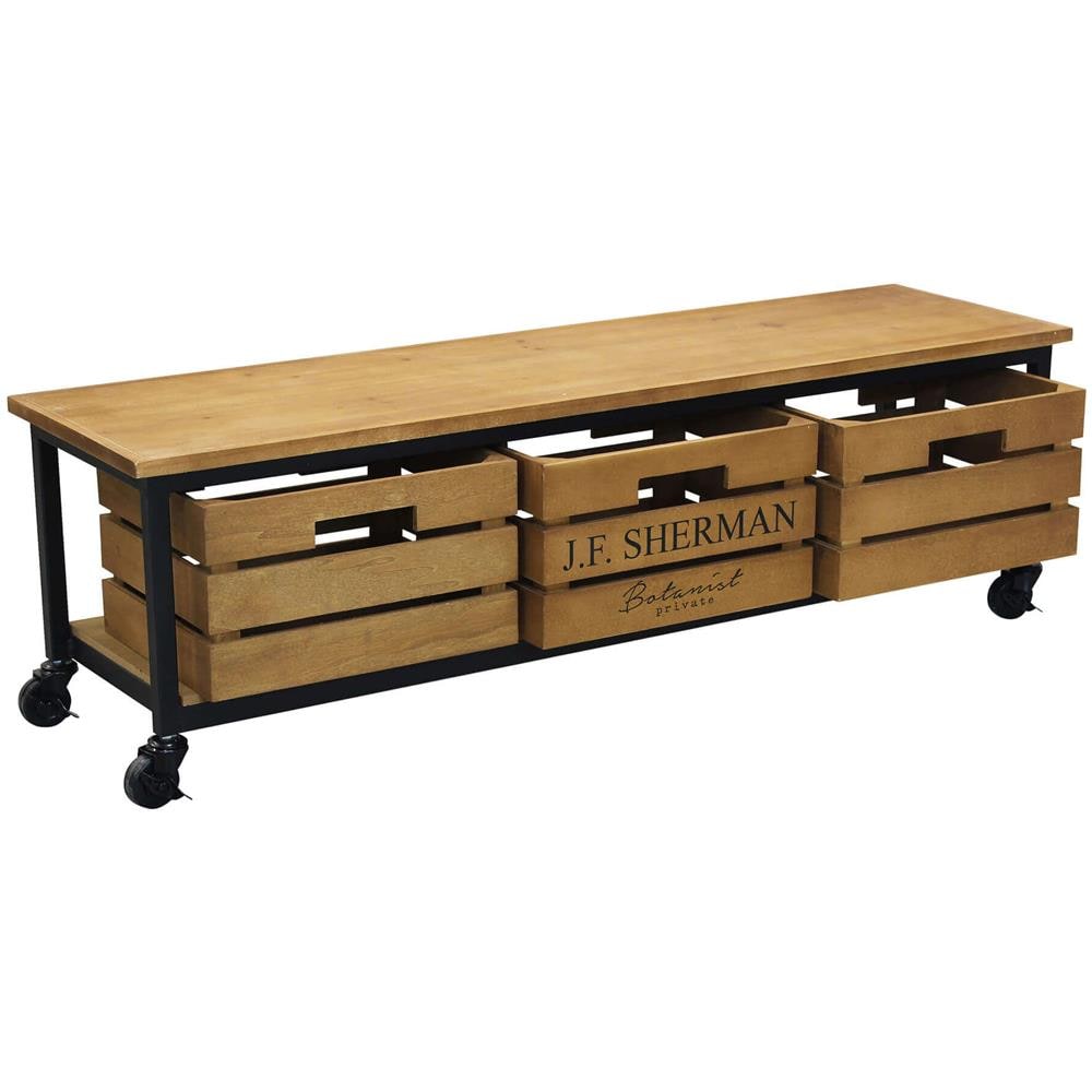 Raky - Porta Tv Industrial In Legno - Foto 4