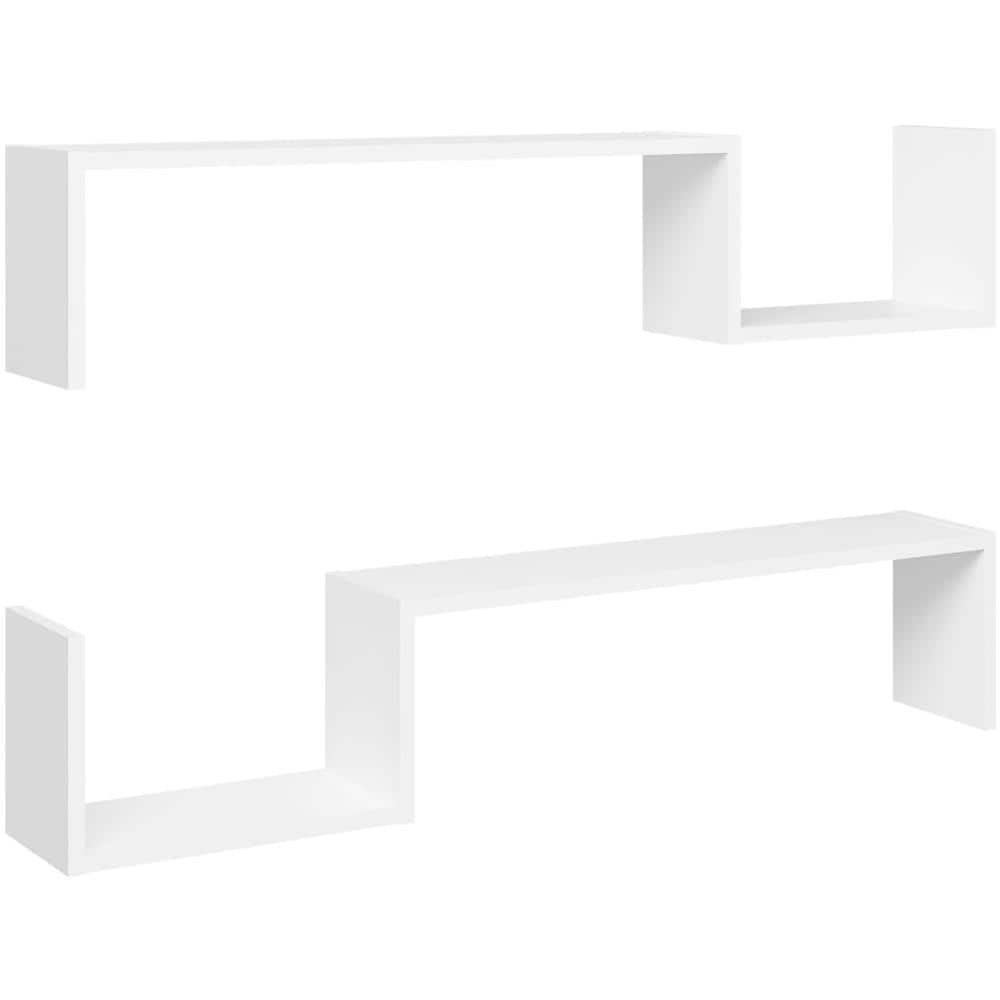 Mensole a Muro 2 pz Bianche 100x15x20 cm in Legno Multistrato - Foto 2