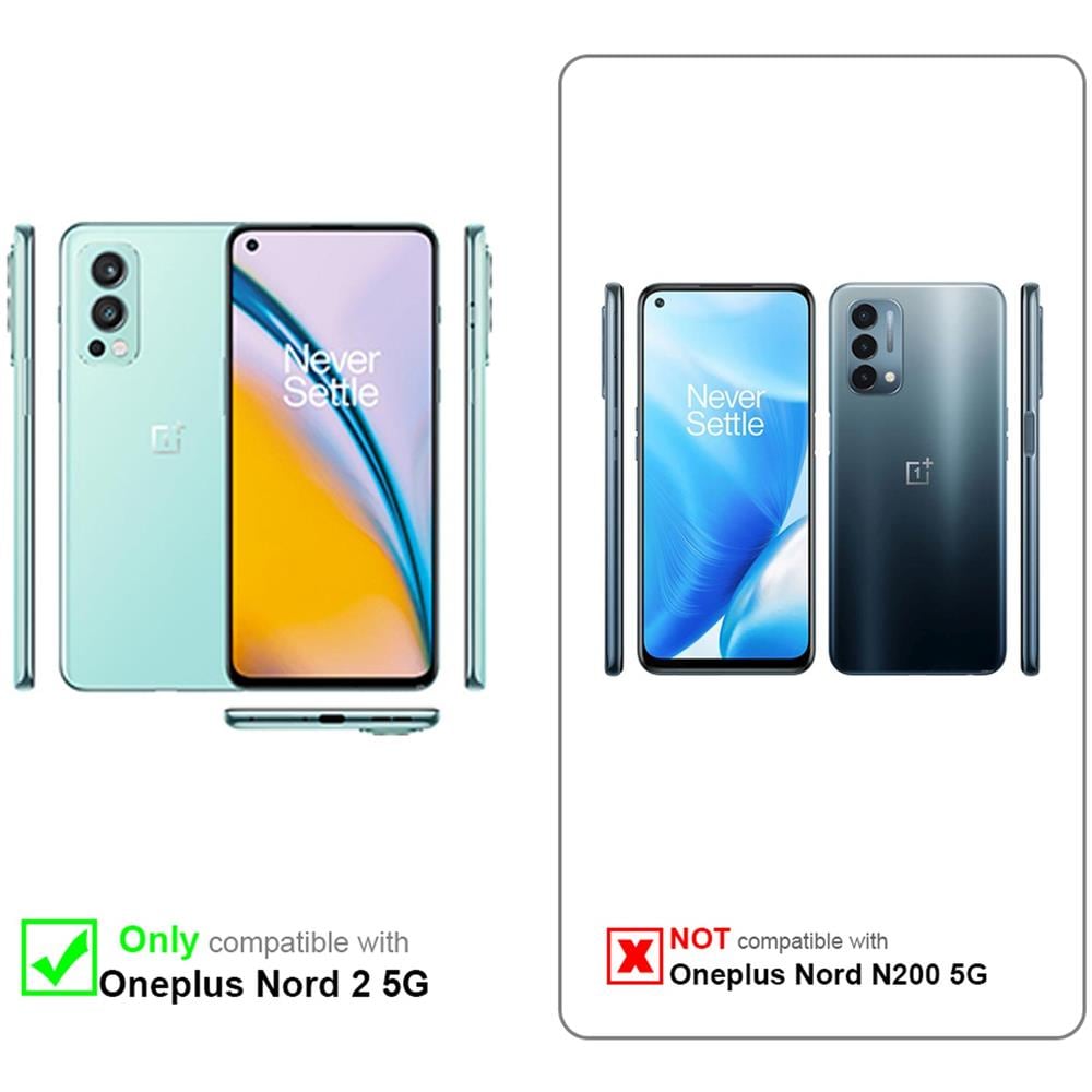 Custodia Compatibile Con Oneplus Nord 2 5g In Rosa - Blu - Coperchio Protettivo Bicolore In Vetro Temperato E Silicone Tpu - Foto 2