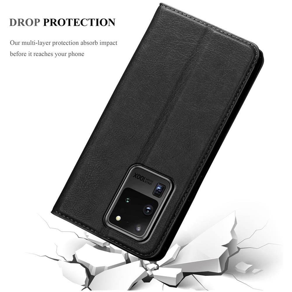 Custodia Compatibile Con Samsung Galaxy S20 Ultra In Nero Di Notte - Coperchio Protettiva Con Chiusura Magnetica, Funzione Stand E Tasca Per Le Carte - Foto 8