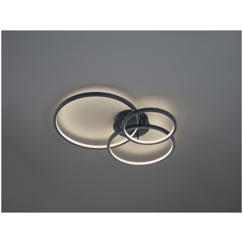 Aaron Plafoniera Led Antracite 3 Anelli Con Tecnologia Wiz Multifunzione D. 80cm - Foto 1