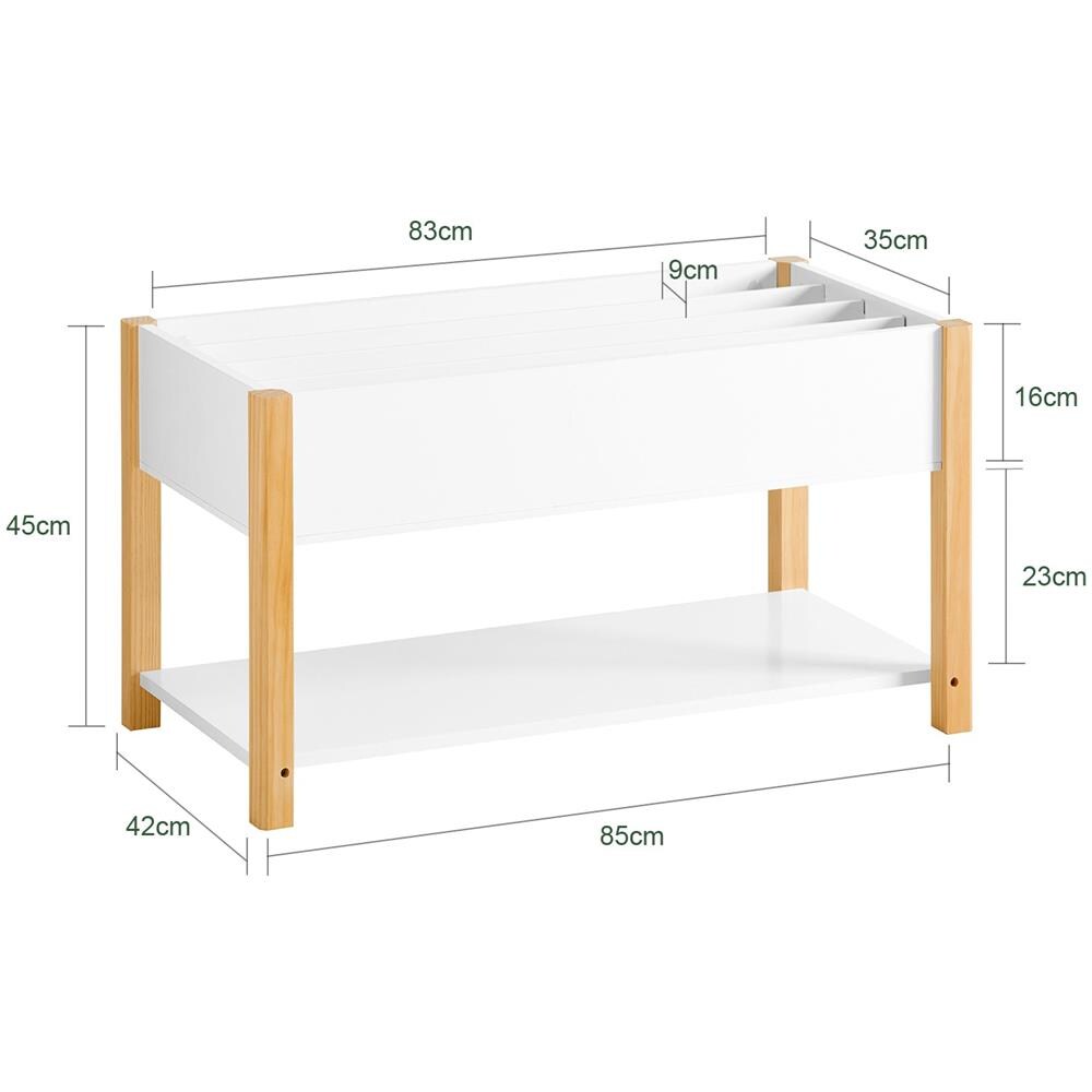 Libreria Per Bambini Con Vani Portaoggetti Bianco 85x42x45m - Kmb35-w - Foto 2