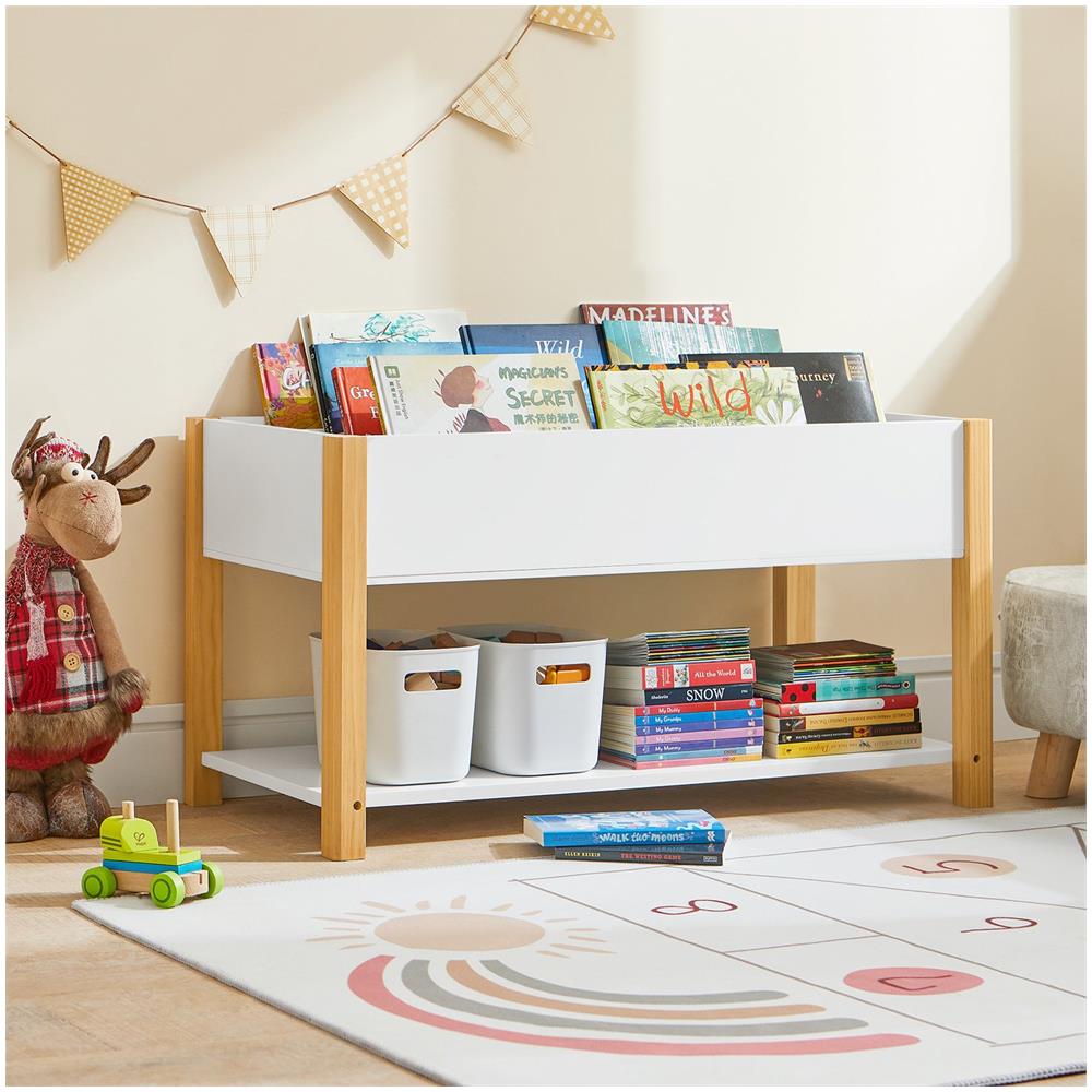 Libreria Per Bambini Con Vani Portaoggetti Bianco 85x42x45m - Kmb35-w - Foto 7