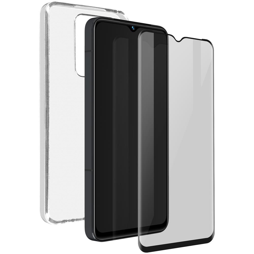 Cover Per Vivo Y22s / Y35 Silicone Trasparente + Vetro Temperato 9h Nero - Foto 1