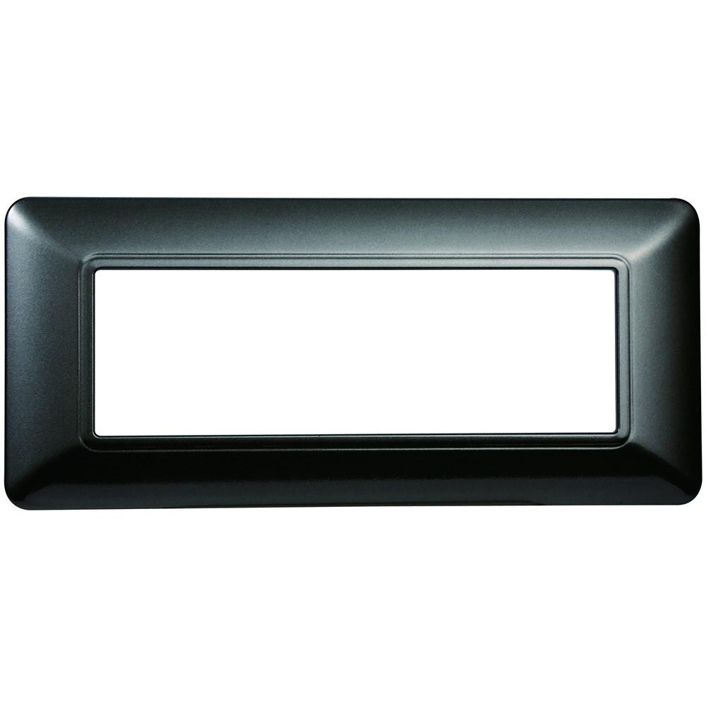 Placca In Plastica 6 Posti Colore Acciaio Scuro Serie Solar Compatibile Matix - Foto 1