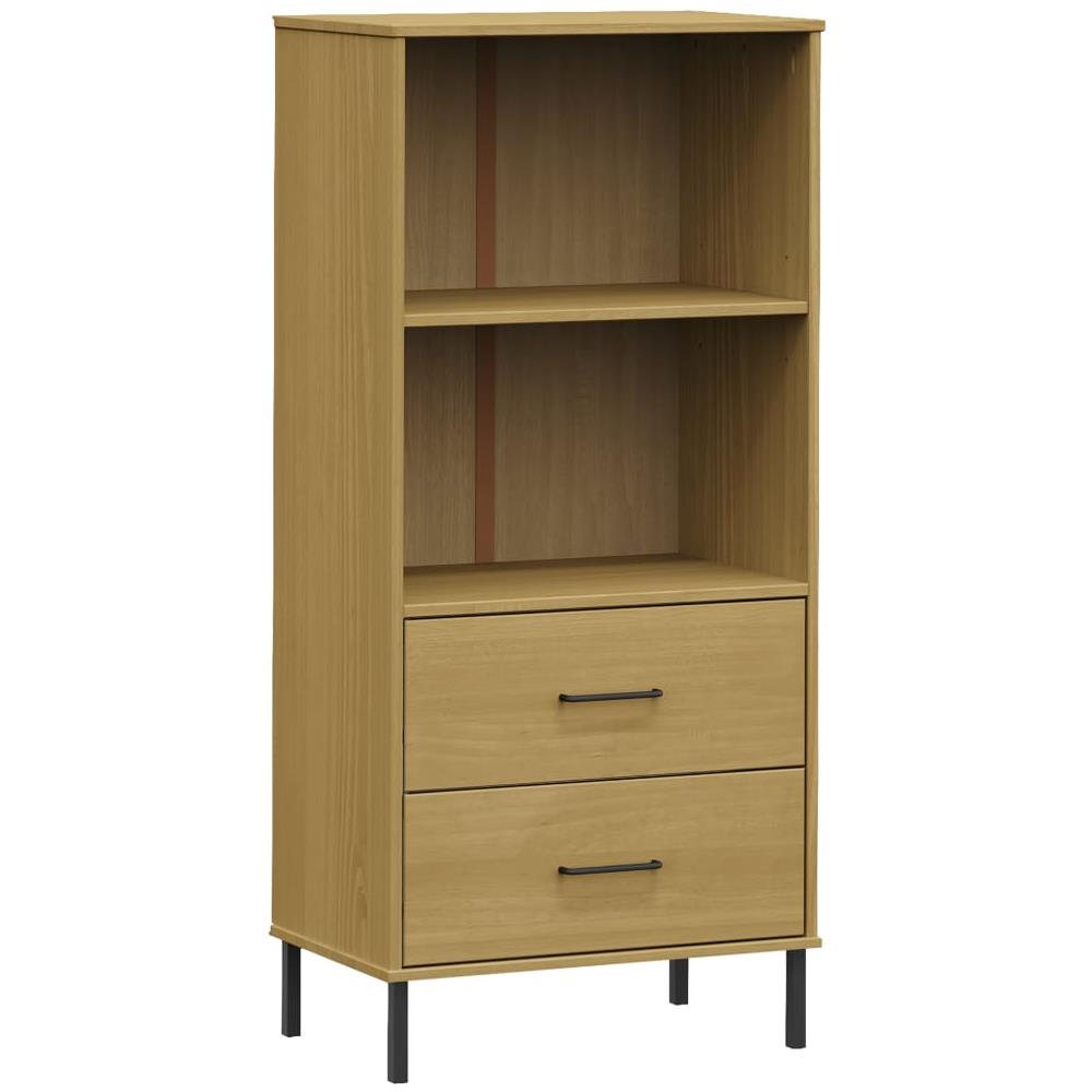 Libreria 2 Cassetti Marrone 60x35x128,5 Cm Legno Massello Oslo - Foto 2