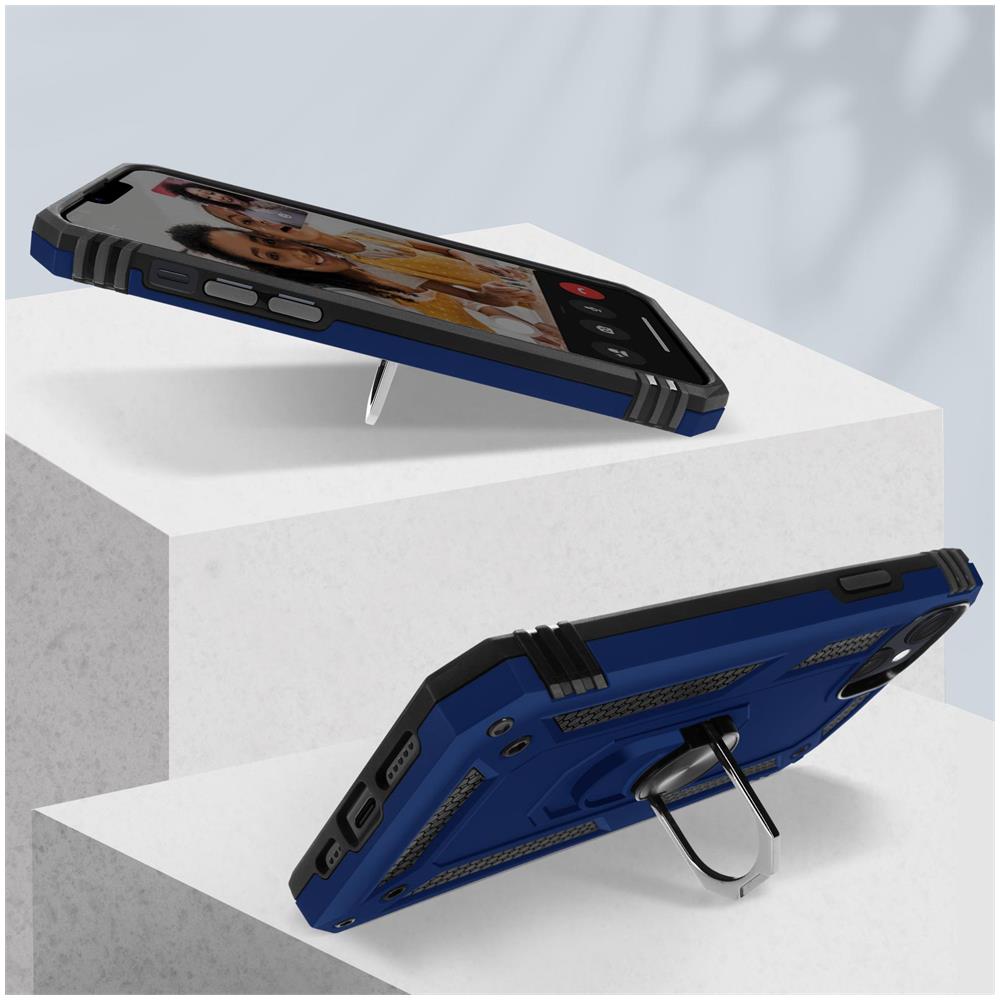 Cover Per Iphone 15 Ibrida Anello Magnetico Serie Armoring Blu - Foto 6