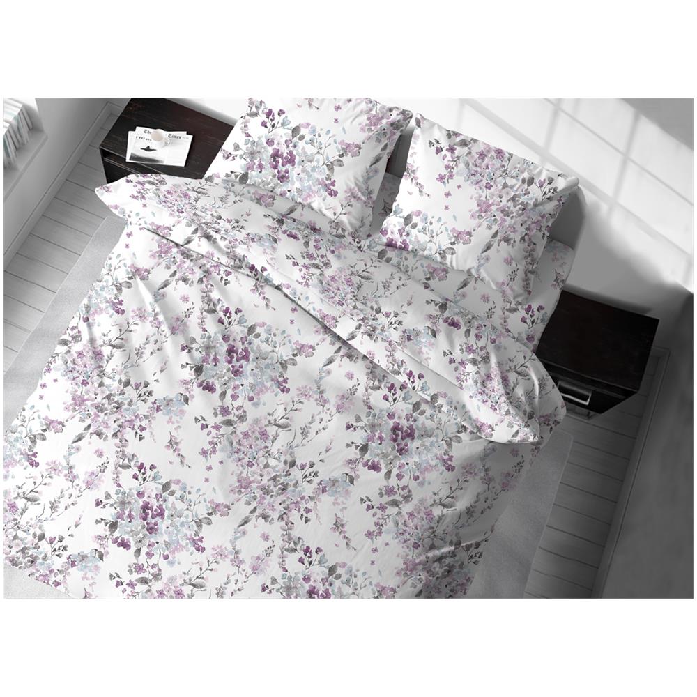 Copritrapunta Sacco Per Trapunta 100% Cotone Disegno Floreale Acquarello Singolo Acquarello - Foto 1