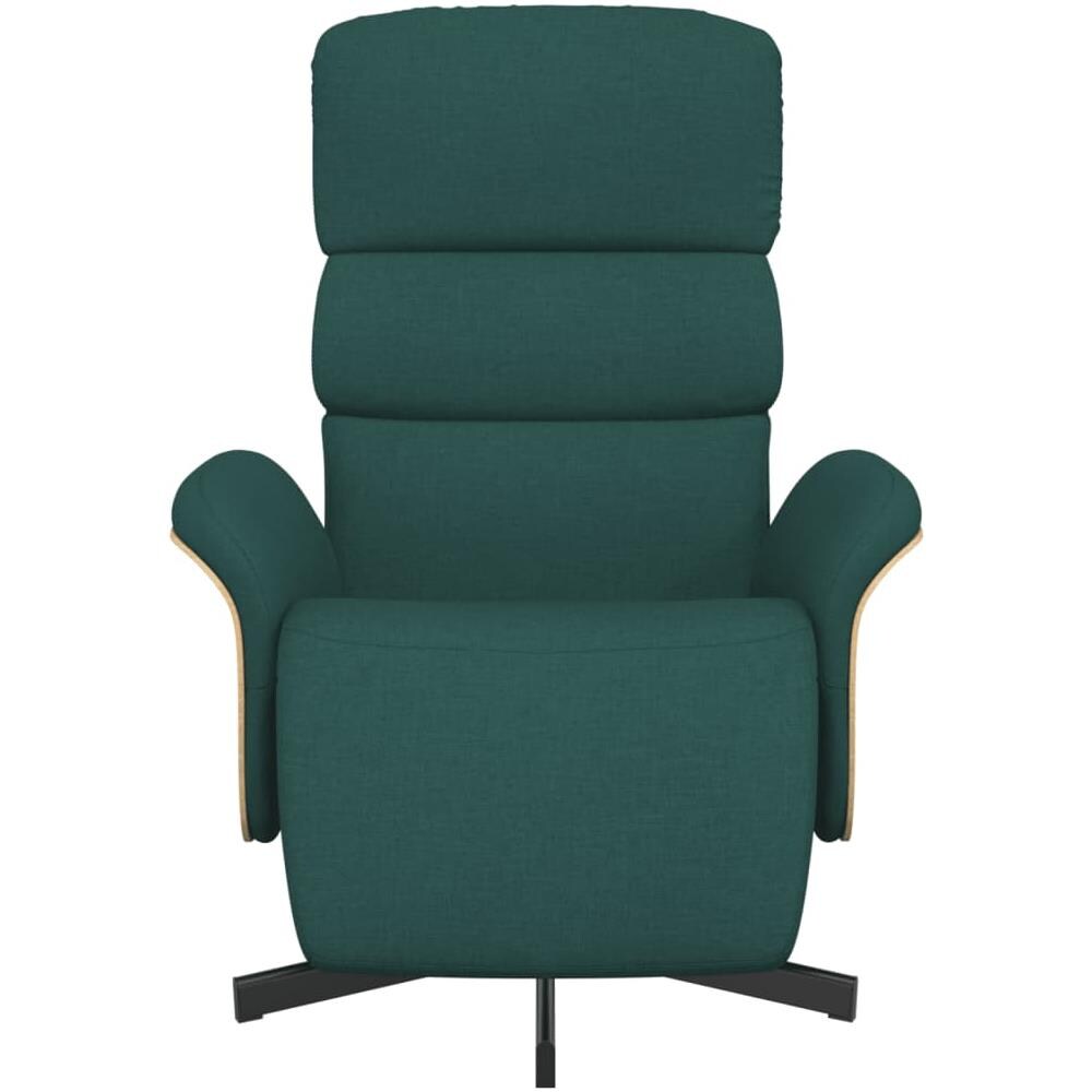 Poltrona Reclinabile Con Poggiapiedi Verde Scuro In Tessuto - Foto 3