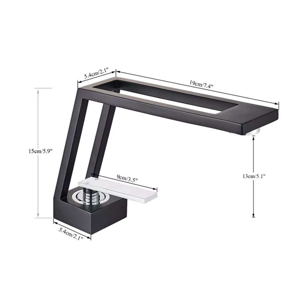 Rubinetto per lavabo da bagno, Blackswan, tipo M26, modello nero opaco, misura 15 cm - Foto 4