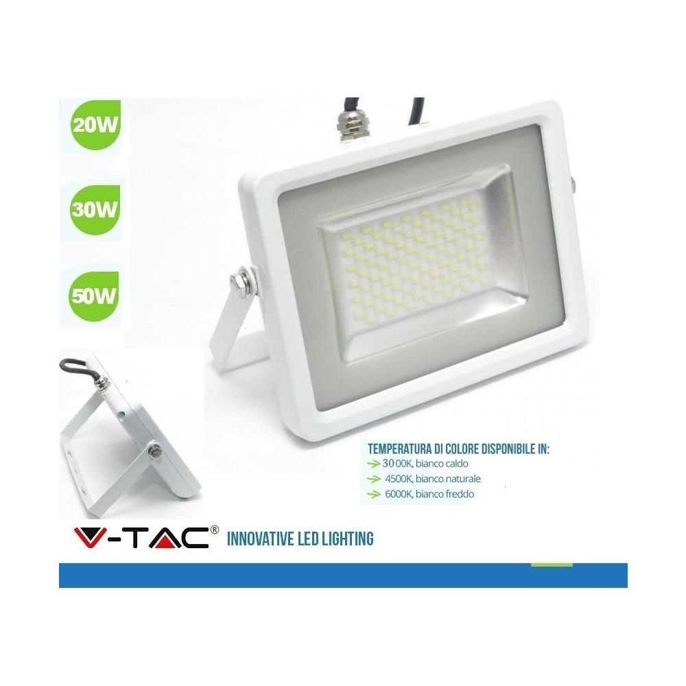 Faro Led Smd 10w 20w 30w 50w 100w Ultra Slim Da Esterno Colore Bianco - 100 Freddo - Foto 1