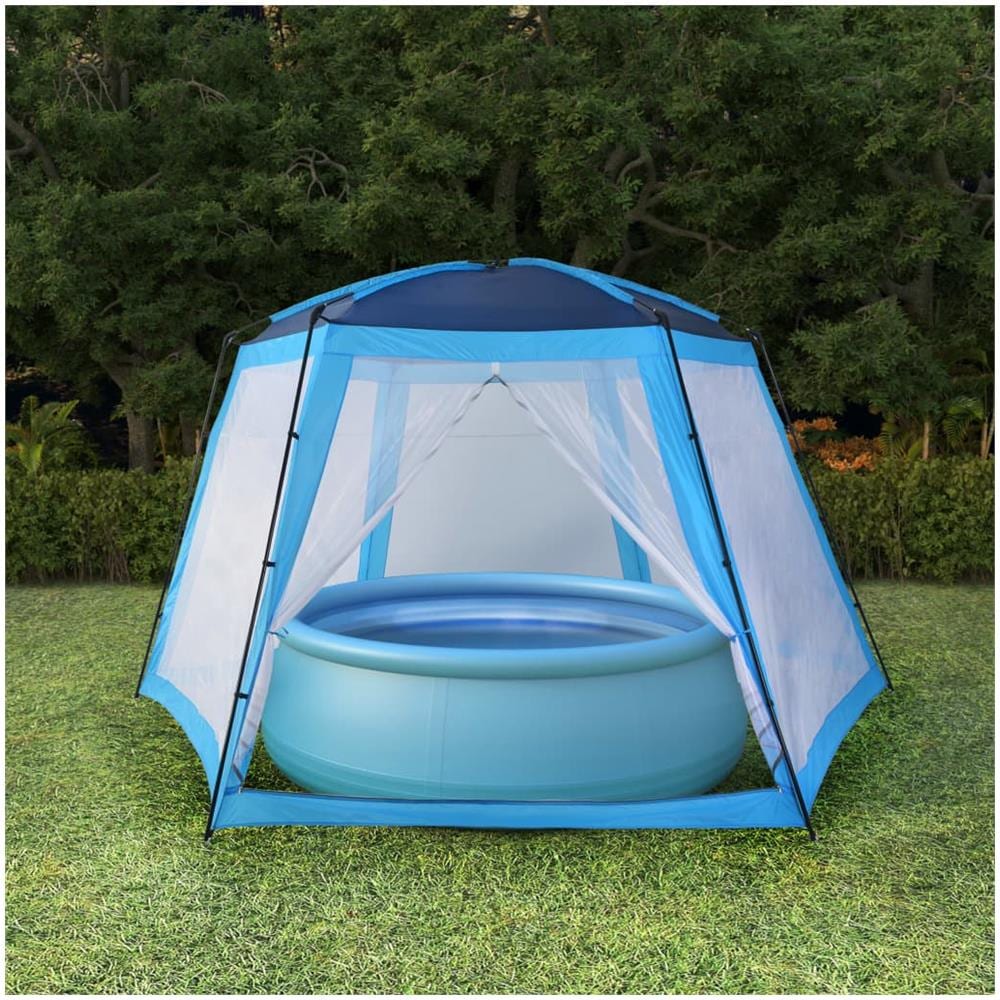 Tenda Per Piscina In Tessuto 590x520x250 Cm Blu - Foto 1