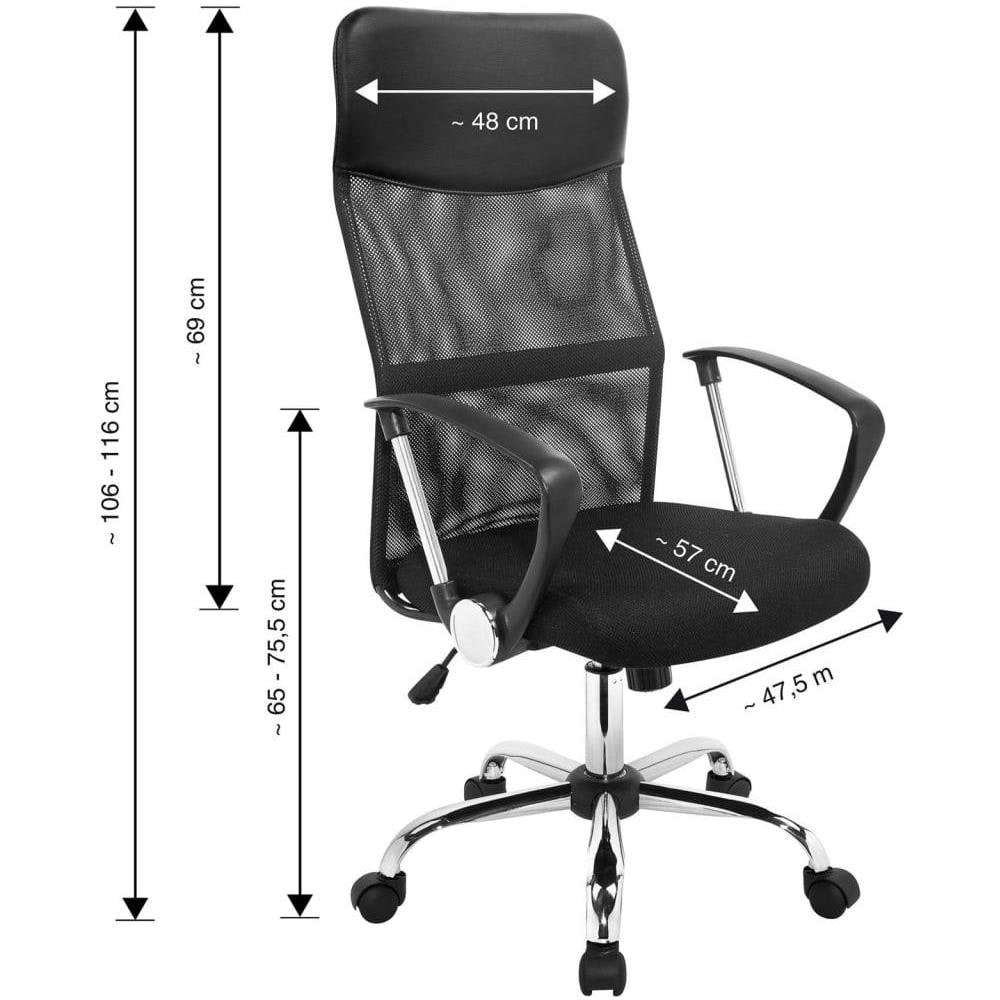 Sedia da Ufficio in Acciaio Ergonomica Nero - Foto 7