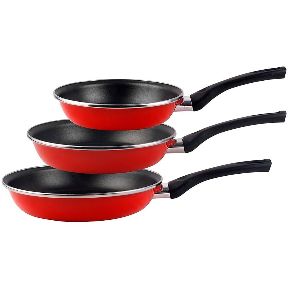 Grana 3 Padelle 18-20-24cm Induzione, Pfoa-free Antiaderente Acciaio Vetrificato - Foto 2