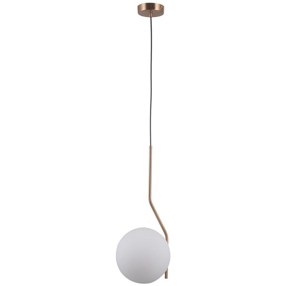 Sospensione Moderna A Sospensione Miele Ottone 1 Luce Con Paralume Bianco, E27 - Foto 2